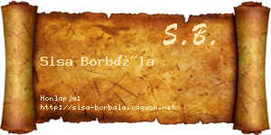 Sisa Borbála névjegykártya