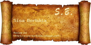 Sisa Borbála névjegykártya
